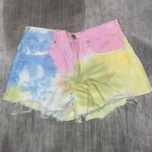 Blank NYC tie dye jean shorts